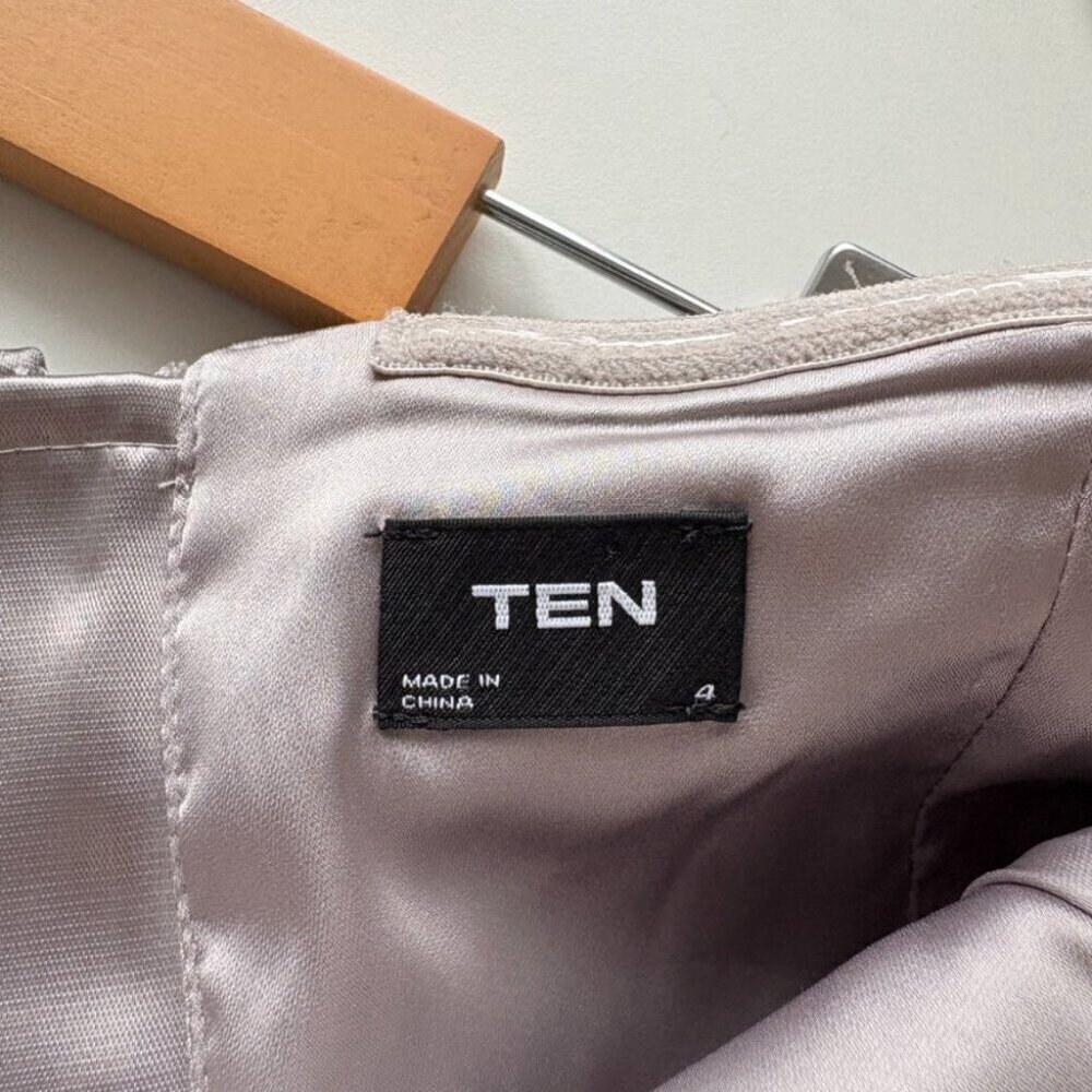 Aritzia Ten by Babaton Shimmer Satin Tube Dress Silver Grey Size 4 - Picture 6 of 7